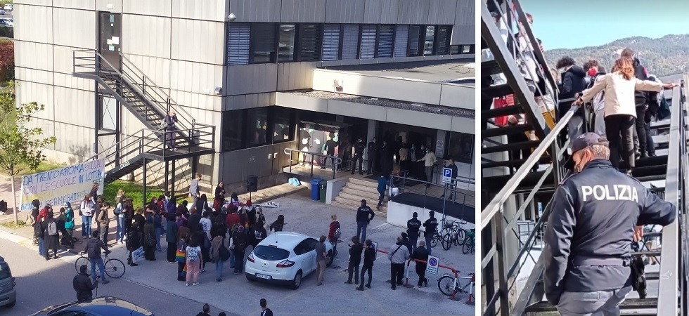 Tensione alla manifestazione di Fridays for Future al Vittoria: “Polizia e insegnati hanno bloccato l’ingresso della scuola”